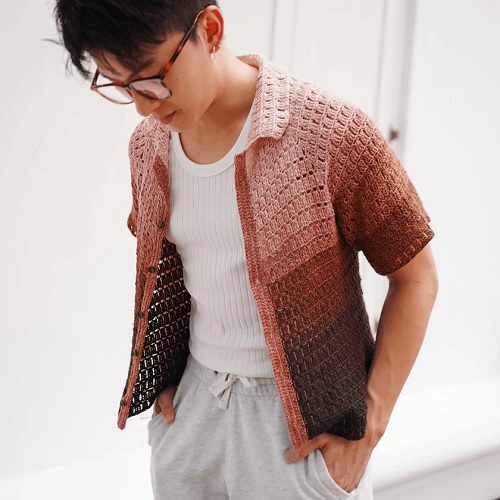 Modern Crochet Men's Shirt