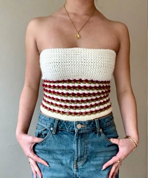 Crochet flower corset top