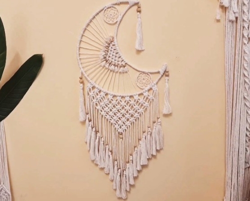 DIY Macrame Moon Wall Hanging Free Pattern