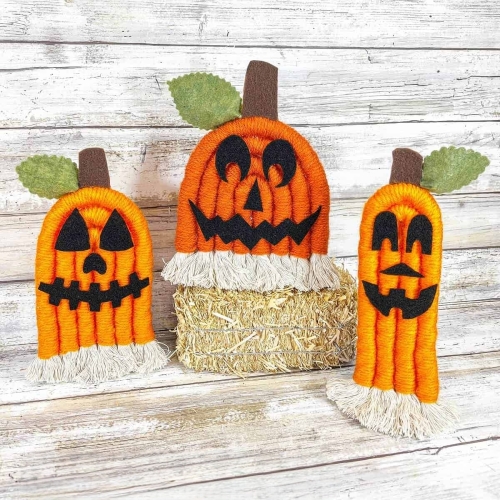 Macramé Rope Jack-O-Lanterns