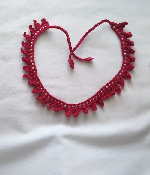 Beautiful Red Crochet Choker or Necklace