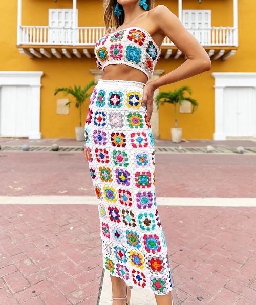 Granny Square Maxi Skirt