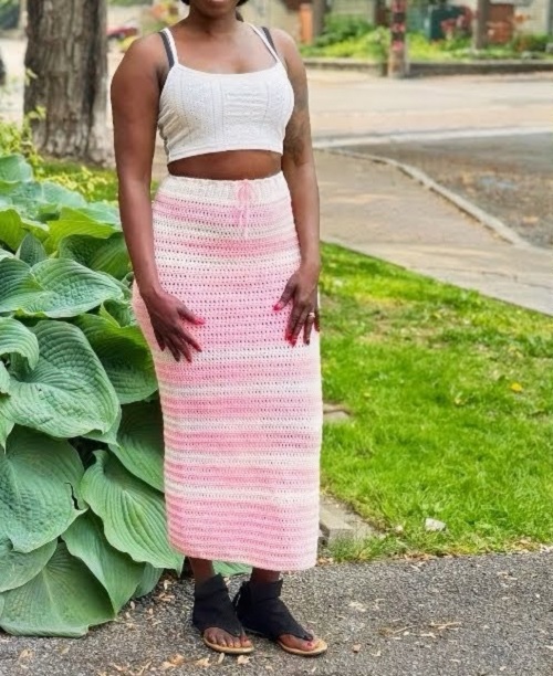 Crochet A Long Stripped Maxi Skirt