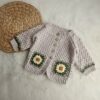 5 Crochet Sunflower Baby Cardigan Free Patterns
