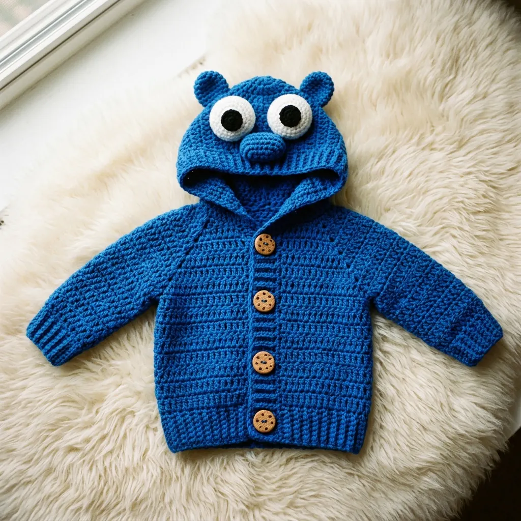 Monster Hooded Baby Sweater