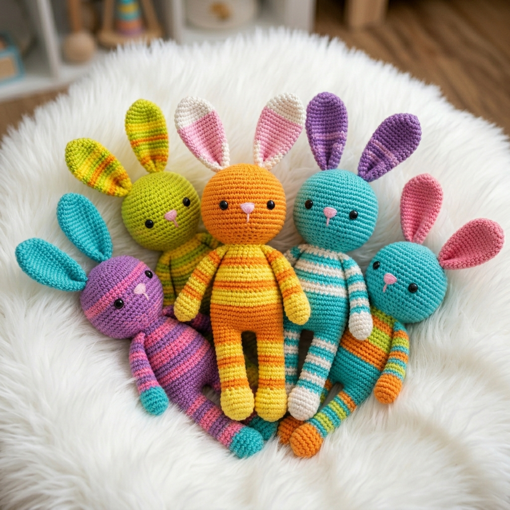 Rainbow Amigurumi Bunny