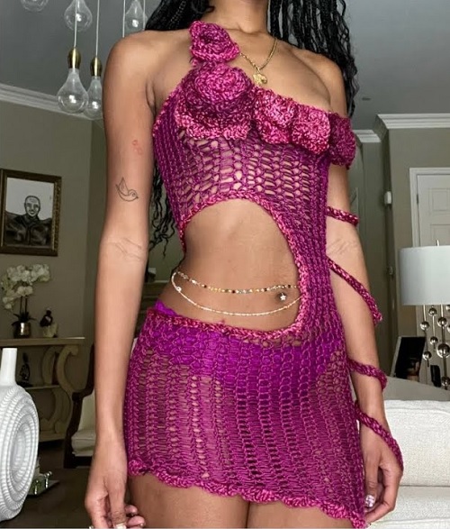 Crochet Cut-Out Mini Dress Free Patterns 2