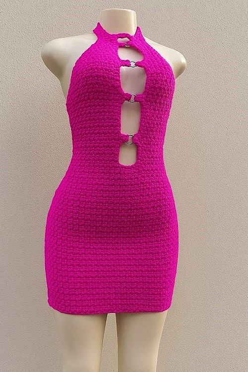 Crochet dress with cut out