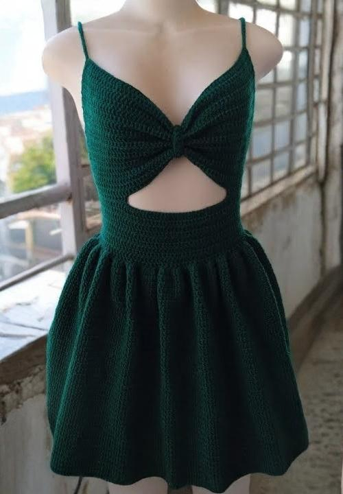 Crochet ruffle dress