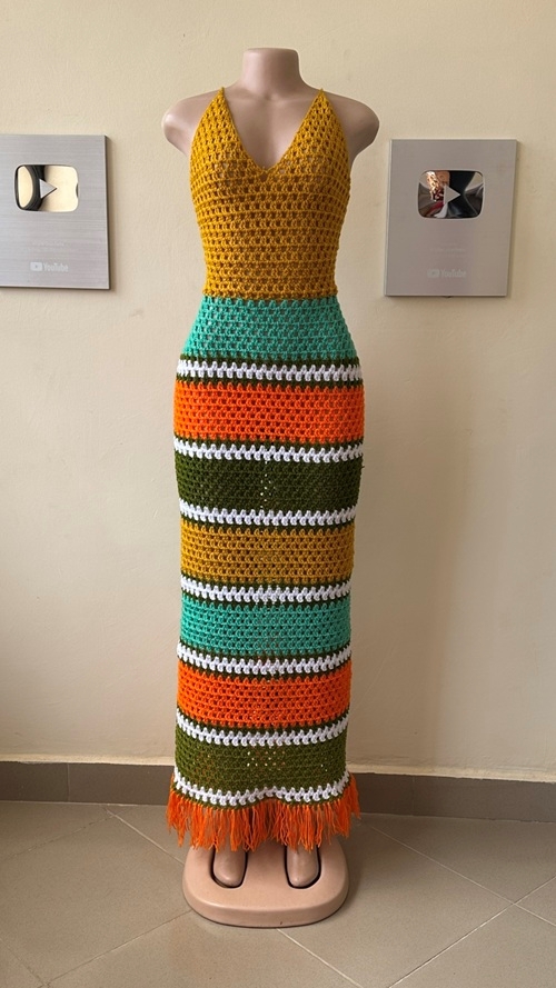 Crochet Granny Stitch Maxi Dress