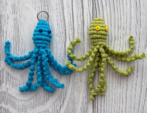 Macrame Octopus Keychain