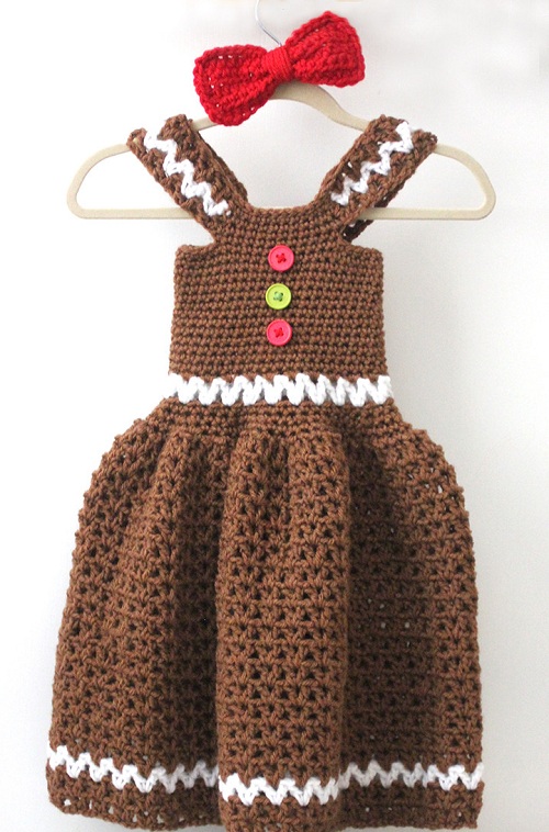 crochet gingerbread girl dress