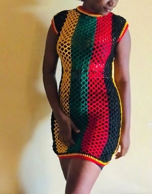 CROCHET MESH DRESS
