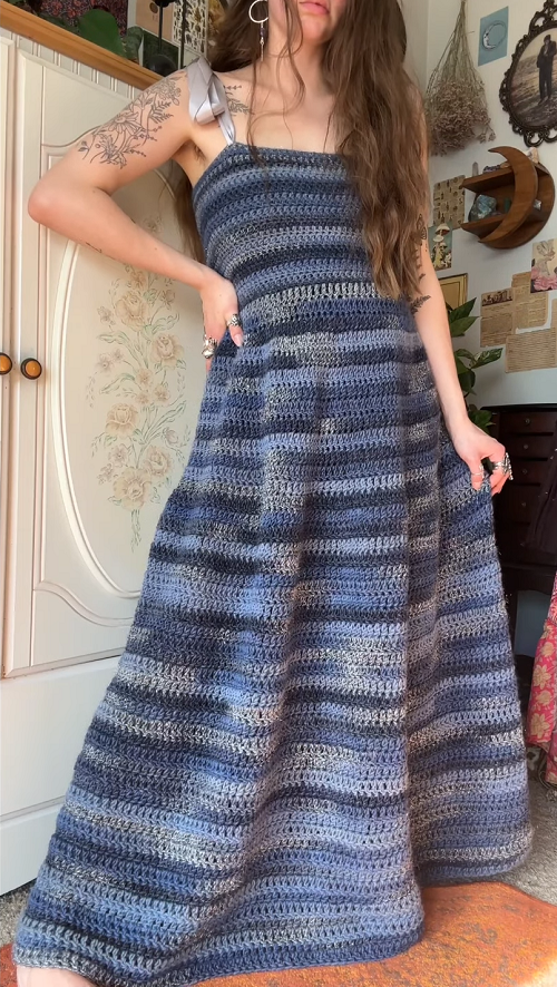 Crochet Winter Maxi Dress Free Patterns 2