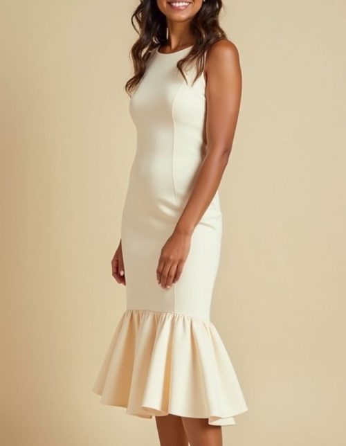 Ruffle Hem Midi Dress