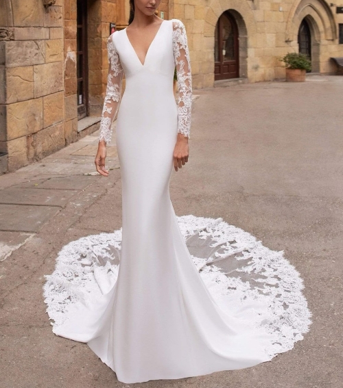 DIY Mermaid Dress with Bridal Train