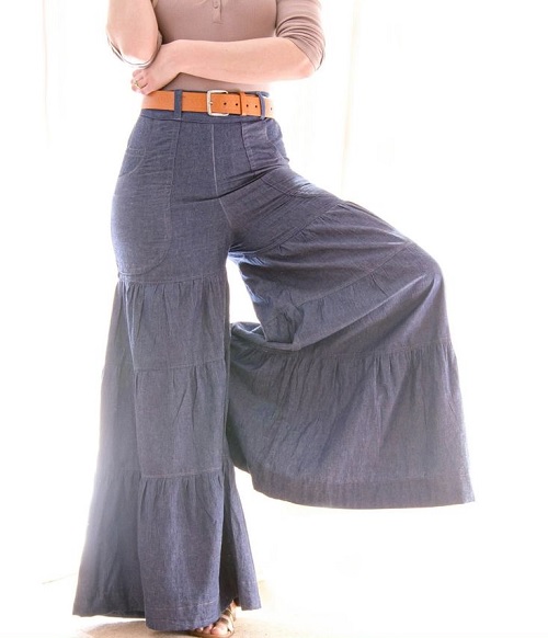 Tiered Wide-leg Pants Free Sewing Patterns 1 a